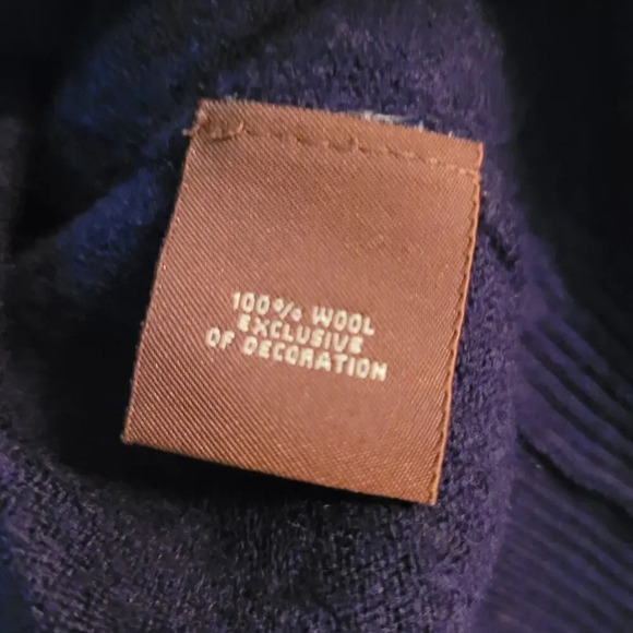 Tailor Byrd Men Wool Pullover Sweater M Black Quarter Zip Long Sleeves Mock Neck - Picture 8 of 9